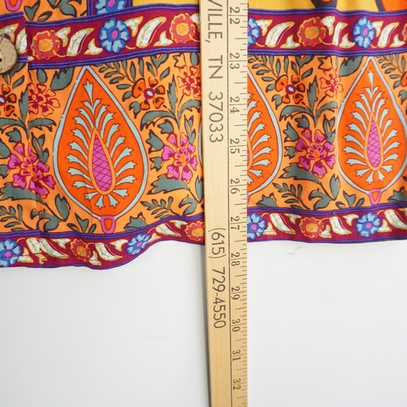 Haute Hippie Style Yellow Paisley Print Sleeveless Button Tunic Top XL Festival - Picture 6 of 8